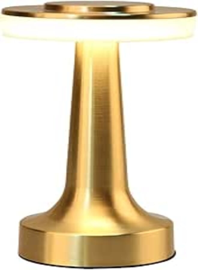 Padom Rechargeable Touch,Portable Cordless Table Lamp,3-Levels Brightness,Bedside USB Charging Lamp,Eye Protection Lamp for study Bedroom,Bedside Night Light,Bar Mood Light,Dining Table (GOLD)